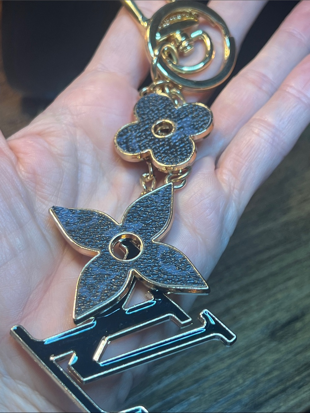 Gold-Tone & Black Monogram Key Charm - Picture 5 of 5